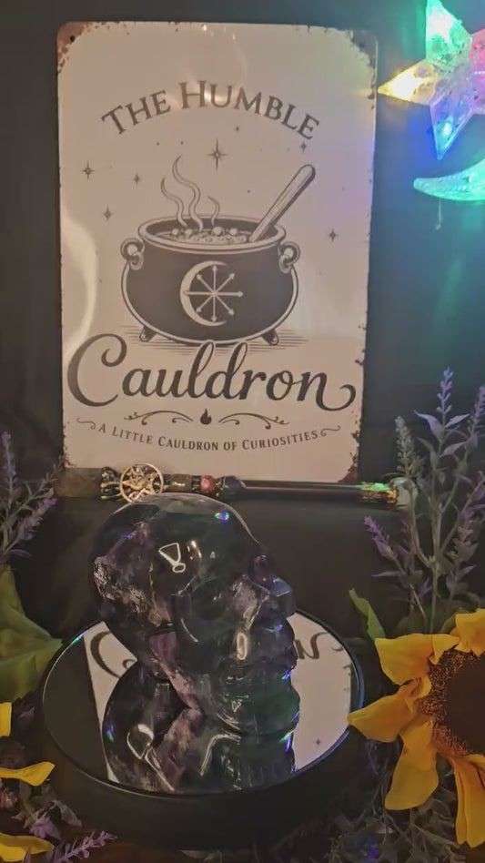 Rainbow Flourite Skull